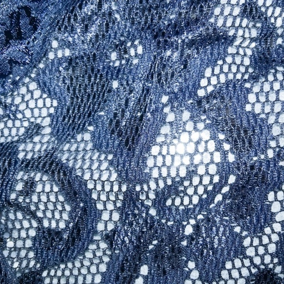 Stretchy Blue Lace Plus Size BodyCon Pencil Dress - Picture 6 of 6